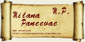 Milana Pančevac vizit kartica